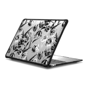 MacBook Air 13-inch (M1 / Intel) Impact Case Black and white tulips pattern - vintage illustration