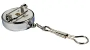 1" Retractable Pin-On Pull Reel Badge ID Belt Clip Holder Keychain Cord Chrome