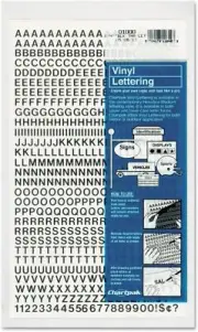 Chartpak Press-On Vinyl Letters and Numbers, Self 1/4 Inch High, Black