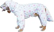 Large Dog Raincoat Transparent Brim Cartoon Hood Waterproof Labrador Golden Retriever (9XL)