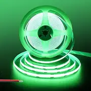 Clearhill 5V COB LED Strip Lights (Only Strip with Connecting Bare Wire),6.56FT/2M,Green,320LEDs/M,Bright Lights 8mm Width,Not Waterproof IP20,for DIY Home Indoor Decoration