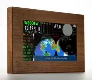 BASIC HFClock 9" LCD Touchscreen Unit with Raspberry Pi, Walnut Wood Frame, WiFi