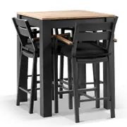 Balmoral 4 Seater Square Bar Table with 4 Capri Bar Stools - Outdoor Aluminium Dining Settings