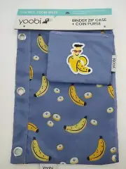 Yoobi Binder zip case + coin purse Bananas