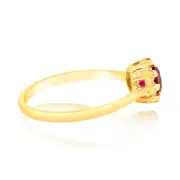 1 Carat Created Ruby and Diamond Ring in 9ct Yellow Gold, Q