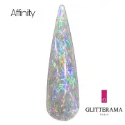 AFFINITY glitterama nail acrylic glitter powder iridescent silver white tinsel