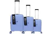FUTURA Hardshell 3-Piece Luggage Bag Set Travel Suitcase w/ TSA Locks in Pastel Blue