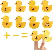 Finger Puppets for Kids | Realistic Story Time Yellow Ducks - Interactive Role Play Toys, Math Learning Addition and Subtraction Games for Kindergarten