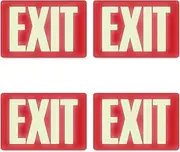 Headline Sign 4792 Glow-in-The-Dark Exit Sign, 8 Inches by 12 Inches, 4 Packs