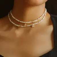 在飛比找momo購物網優惠-【CReAM】Diana 天然珍珠相間金色小圓珠 亮鑽英文字