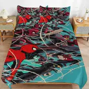 v2908 Bed Sheets Bedding Into The Spider-Verse Bedding Sets Ultra Soft Skin-Friendly Duvet Cover 3 Piece, Cute Comforter Cover Bed Set for Boys Girls