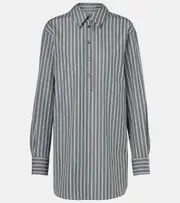 [Dries Van Noten] Dries Van Noten Striped cotton shirt AU 10 green