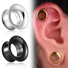2PCS Screw Fit Double Flared Ear Gauge Tunnel Plug Stretcher Studs Body Jewelry