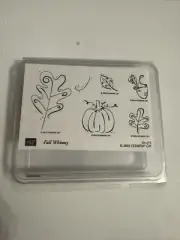 6 Piece Stampin Up Fall Whimsy Pumpkin Acorn Leaves Retired 2003 New