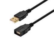 Monoprice USB-A to USB-A Female 2.0 Extension Cable - 28/24AWG, Black, 6ft