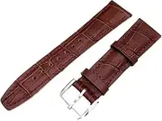 [GGZONE] RHAIYAN Compatible with IWC Strap Watch Accessories Watch Bracelet Genuine Leather Watch Belt Compatible with IWC Watch Strap Watch Band Specific (Color : BrownSilverClasp1, Size : 22mmWithMark)