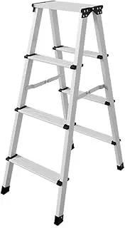 [UPWONEA] Lightweight Folding Ladder, Aluminum Alloy Step Ladder, Two-Step/Three-Step/Four-Step Ladder, Multifunctional Indoor Herringbone Ladder, Wide Platform, Easy To Carry,4 steps