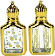 2Pcs Refillable Perfume Container Bronzing Roller Bottle for Travel Essential Oils and Gifting Elegant Design for Easy Application