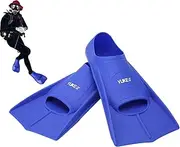 Swim Training Fins, Silicone Swimming Flippers, Open Heel Swimming Flippers, Swimming Floating Flippers, for Adult Men Women Short Blade Build Leg Strength