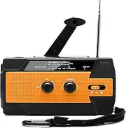 Emergency Hand Crank Radio, Emergency Weather Radio, 4000mAh Portable Power Bank with Solar Charging, Hand Crank & Battery Operated, SOS Alarm, Waterproof, AM/FM & LED Flashlight