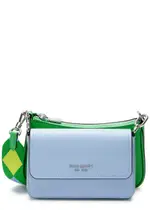 Kate Spade New York Double Up Colourblocked Leather Cross-body bag - Blue ONE SIZE