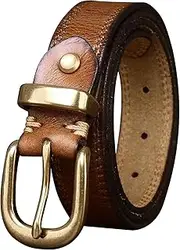 Womens Belts for Jeans Wolksprong 1.1" Width Ladies Belts for Dresses Full Grain Leather Gold Buckle Belt Gift Box