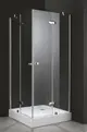 【麗室衛浴】新款 無框8mm 強化玻璃 L型 一字四門 外開式淋浴拉門