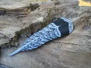 Wooden carved and painted Ruffed Grouse feather pin