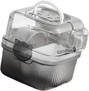 Hamster Cage Small Animal Cage with Water Bottle and Exercise Wheel Habitat for Hedgehog, White