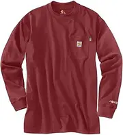 [CARHARTT] Men's Flame Resistant Force Cotton Long Sleeve T-Shirt,Light Gray,X-Large