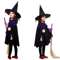 在飛比找蝦皮購物優惠-【48小時發貨】萬聖節兒童服裝女童女巫披風cosplay服裝
