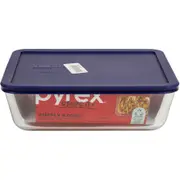 Pyrex Simply Store 11 Cup Rectangle Storage Dish with Blue Lid