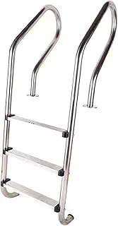 Swimming Pool Ladder,with 2/3 Step Stainless Steel Steps,Weight Capacity 200 lbs,Easy Assembly for Indoor/Outdoor Pools(3-steps1.0mm)