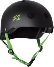 S-One Helmet Lifer Black Matte/Green Straps