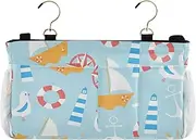 Amooorous Bedside Caddies Hanging Bag For Baby Bed for Bedside Shelf and Bunk Bed Shelf Blue Beach Holiday