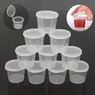 100pc 25ml Plastic Portion Cups Condiment Sauce Container Food Storage with Lids