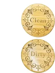 Dishwasher Clean and Dirty Magnets Sign,Clean Dirty Magnet for Dishwasher | Bamboo Dishwasher Clean and Dirty Magnets Sign Okal-au