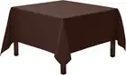 Square Tablecloth - 70 X 70 Inch Chocolate Table Cloth for Medium Square or roun