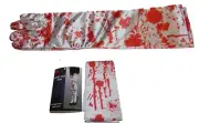 Set of Bloody White 15.5" Gloves and Knee Stockings Halloween Costume Acessories