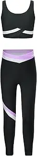 [FEESHOW] Girls Sport Clothes Set Sleeveless Vest with Pant Training Clothes Set Sport Training Jogger