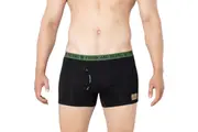 Mens Cotton Modal Boxer Briefs Black/Green