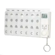 7 Day Weekly Digital Pill Box Medicine Pill Case Organizer LED Reminder 28 Grids