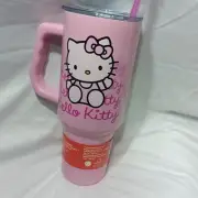 Sanrio Hello Kitty Stainless Steel Tumbler With Handle and Straw 40oz Pink