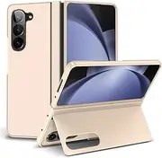 [YQODSZ] Samsung Galaxy Z Fold 5 Case [Hidden Magnetic Kickstand, Pink], Hard PC Shockproof Bumper, Wireless Charging, Slim Fit, Compatible 5G, Screen & Camera Protection