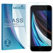 [2 Pack] Apple iPhone SE 2022 (4.7”) Tempered Glass Crystal Clear Premium 9H HD Screen Protector by MEZON – Case Friendly, Shock Absorption (iPhone SE, 9H) – FREE EXPRESS