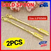 2PCS Gold Spoon Micro Spoon Spatula Spoon Stainless Steel Scoop AU Stock
