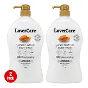 Pack of 2- LoverCare Goat's Milk Body Wash Almond Oil & Cocoa Butter 1.2L -for Silky Smooth Skin