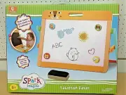 Double Sided Tabletop Easel Magnetic Art Dry Erase Board Chalkboard Kids Spark