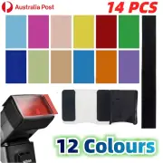 Flash Speedlite Color Card Gel Filter Strobist Diffuser Lighting 12 Colour Kit