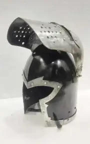 Medieval Barbuta Helmet Role Play Knight Helmet Fully Functional Inner Leather